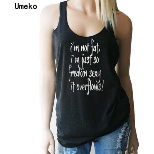 Umeko Casual Letter Printed Tank Top 2020 New Women Summer Fashion Solid Color Sleeveless Loose Tops Slim Sexy Top Plus Size