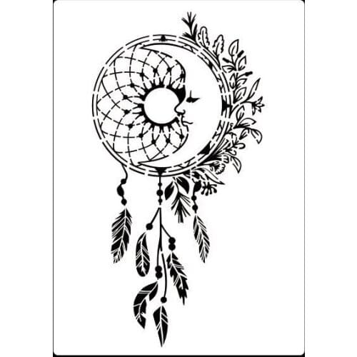 A3 42 * 29 cm Moon Mandala DIY Stencils Wall Painting Scrapbook Coloring Embossing Album Decorative Paper Card Template,wall