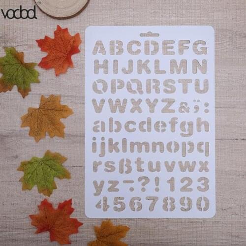 Letter Alphabet Number Layering Stencils for Wall Scrapbooking Painting Template Stamps Photo Album Pochoir Cards Crafts Decor