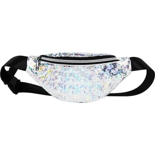 Women Wasit Bag Zipper Sequins Phone Pouch Casual Carrying Bags for Outdoor Running Climbing New