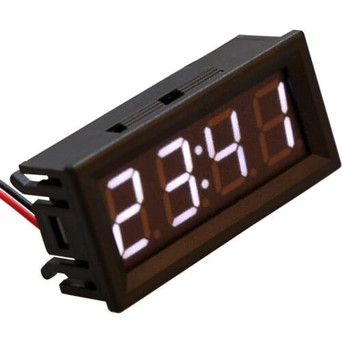 0.56" Digital Electronic Clock Temperature Voltage Meter LED 12V 24V 36v 48v Car Drop Ship Support