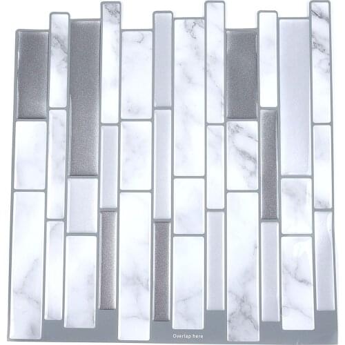 1*Sticker 3D Mosaic Tile Wall Sticker Self Adhasive Decal Home Kitchen Bathroom Decoration Waterproof Heatproof Vinyl Wallpaper