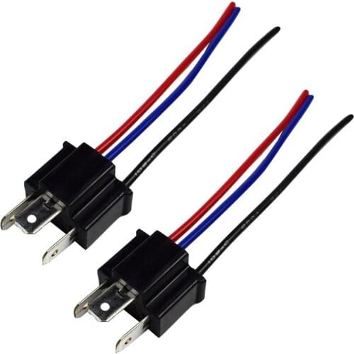 1 Pair 9003 H4 Bulb Headlamp Connector Head/Mother Head ABS+Copper Wire Socket Headlight Fog Lamp Male Adapter Connector Pig