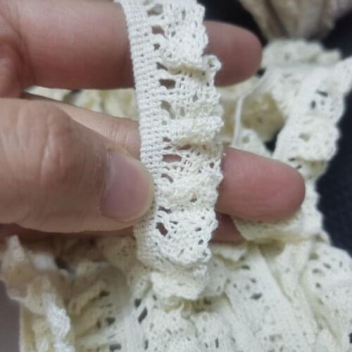 1Yards 90cm Beige Lace Fabric High Quality Lace Ribbon Elastic Trim 1.5cm Trimmings For Sewing Accessories dentelle encajes KQ19