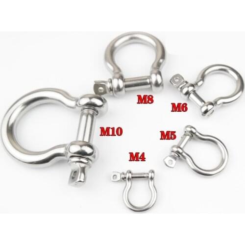 10PCS/20PCS/50PCS/LOT M4/5/6/8/10 304 Stainless Steel Bow Shackle Boat Screw-Pin Anchor