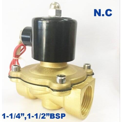 2 way 2w series Air gas water copper valve 2W350-35 1-1/4 2W400-40 1 1/2 inch Brass solenoid valve Normally close full brass