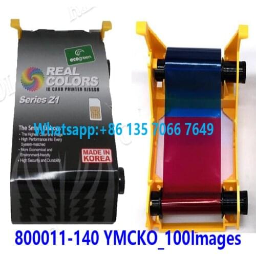 20Pieces Zebra Ribbon 800011-140 YMCKO 100 Cards Images Color Made in Korea For Zebra ZXP1 ID Card Printer
