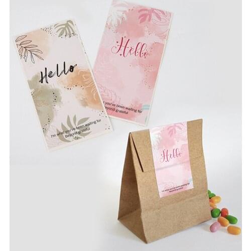 50Pcs/Pack "hello,i'm what you've been waiting for" Flower Sticker Seal Label for Small Business gift Decor Thank You Sticker