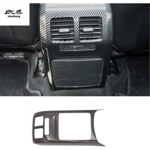 1pc Car stickers ABS carbon fiber grain rear air conditioning outlet decoration cover for 2009-2013 Volkswagen VW golf 6 MK6
