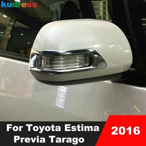 For Toyota Estima Previa Tarago 2016 ABS Side Door Rearview Mirror Strip Cover Decoration Trim Sticker Turn Light Lamp Bezel