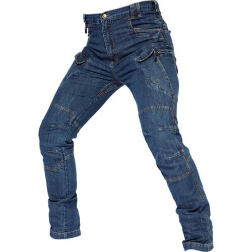 Mens Elastic Anti-wear multi-pockets cotton long pants men military tactical Outdoor sports cargo trekking Hiking male trousers