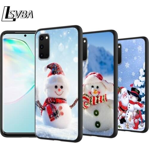Christmas Snowman Anti-Fall Back Cover For Samsung Galaxy S20 Ultra Plus A01 A11 A21 A31 A41 A51 A71 A91 Phone Case