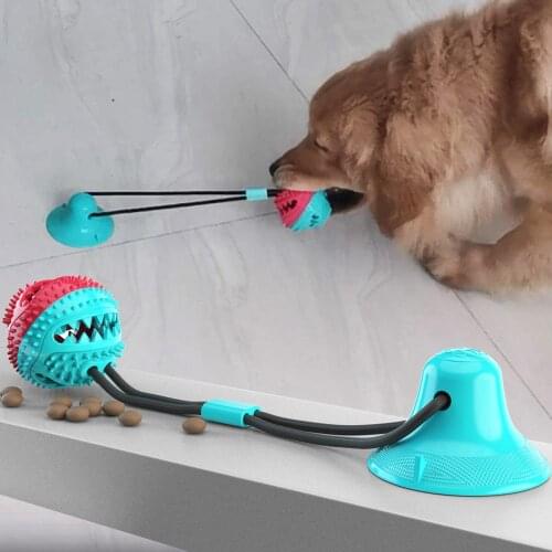 Pet Dog Toys Silicon Suction Cup Tug dog toy Dogs Push Ball Toy Pet Tooth Cleaning Dog Toothbrush for Puppy large Dog Biting Toy