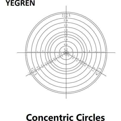 Diameter 15.5 mm Microscope Eyepiece Micrometer Concentric Circles Scale Ruler Ocular Micrometer Calibration Microscope Parts