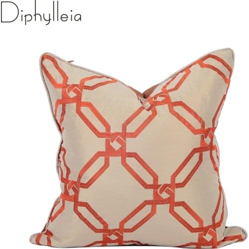 Diphylleia Geometrical Cushion Cover Exclusive Design Embroidered Luxury Throw Square Pillowcase Lounge Salon Chair Decoration