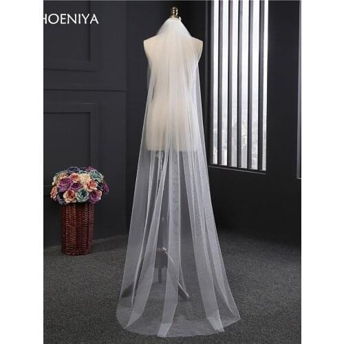 Wedding Accessories Bridal Long With Comb One Layer Cathedral Wedding Veil 2 Menters Cut Edge Welony Slubne Women Bridal White