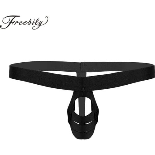 Men Hot Erotic Lingerie Elastic Low Rise Multi-Straps Bulge Pouch T-back Jock Straps Thong Briefs Sexy Gay Male Underwear