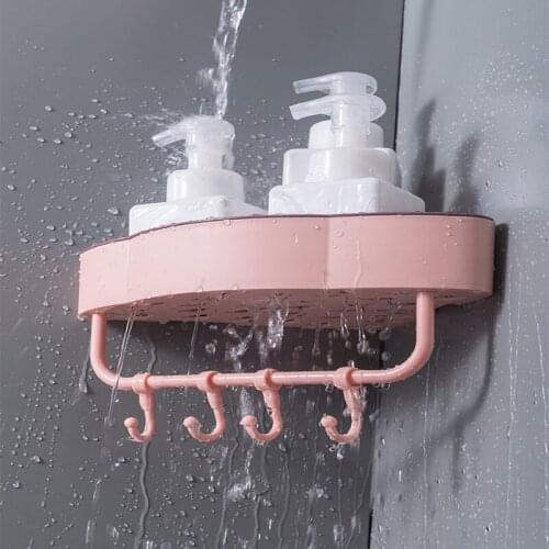 Double Layers Punch-Free Corner Shelf Toilet Tripod Kitchen Bathroom Wall Hanging Dormitory Storage Rack