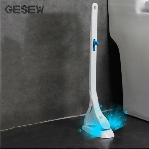 GESEW Toilet Brush Disposable Replacement Brush Head With Cleaning Liquid Base Multi-Function Household Bathroom Cleaning Set