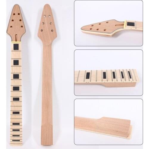 Mahogany made Electric Guitar Neck 22Fret 24.75inch Maple Fretboard Unfinished #L4