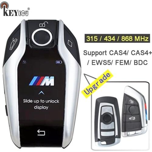 KEYECU 315 / 434 / 868MHz CAS4 CAS4+ EWS5 FEM BDC System Keyless-Go Modified Boutique Smart LCD Key Fob for BMW 3 5 7 Series
