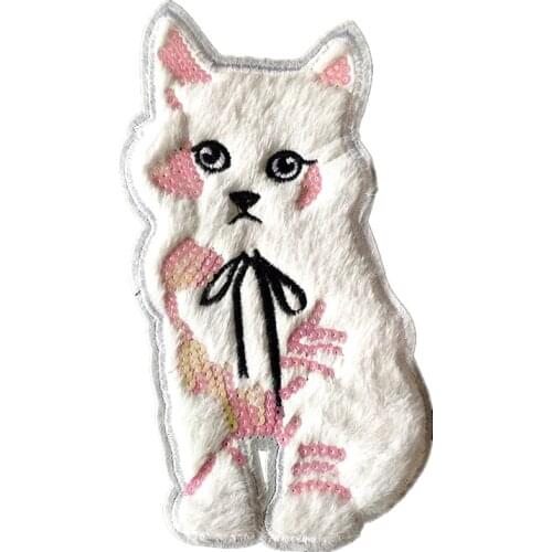 Cat Sequins Plush Patch Diy Clothes Ins Stickers Large Biker Badge Sew On Patches For Clothing Strange Things Christmas Gift