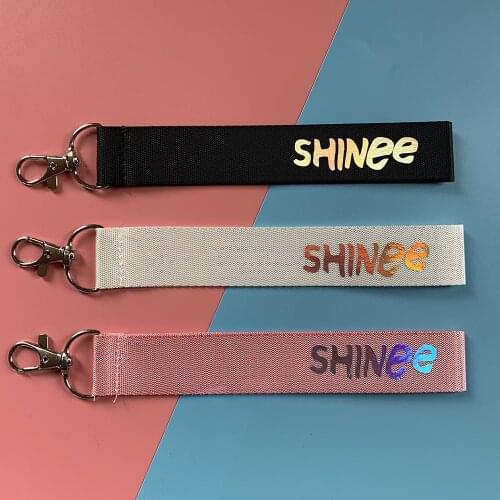 KPOP SHINee Taemin Onew Kim Jonghyun Key Minho Keychian mobile phone rope name strip bag pendant key ring chain bag charm new
