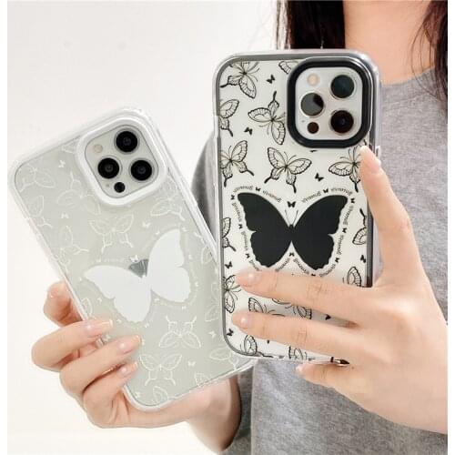 PINZHENG Creative Butterfly Pattern Phone Case For iPhone 7 8 Plus Soft Silicone Protective Cover For X XS XR 11 12 Pro Max Case