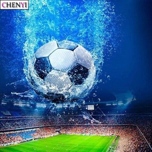 CHENYI Full Drill Square/Round 5D Diy Diamond Painting Football Diamond Embroidery Cross Stitch Rhinestones Paintings By Number