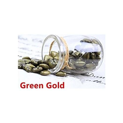 MDLG Vintage 90pcs Green-Gold Heart Shape Bottled Glass for Wax Seal Sealing Stamp Wedding Invitations Adhesive Wax Sticks Beads