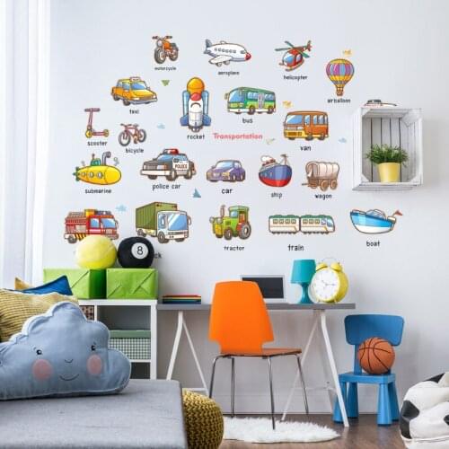Cartoon Car Stickers Kid 's Room Early Childhood Education Dormitory Children 's Day Gift Wall Stickers