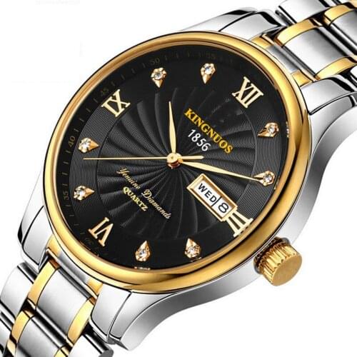 Mens watches Top Brand Luxury Stainless Steel Watch Date Week Waterproof Men Quartz Watch Business Male Clock Diamond Horloge