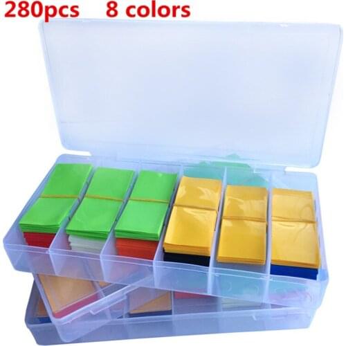 280pcs 74mm PVC Heat Shrink Tubing Tube Wrap Kit 8 Colors With Case For Li ion 18650 18500 Battery