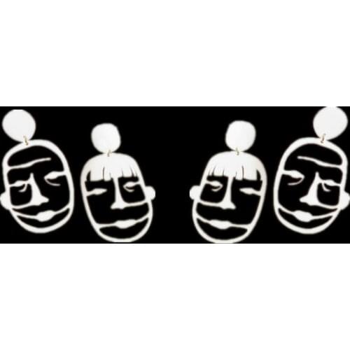 New Unique Fashion Acrylic Human Face Pendant Earrings Abstract Vintage Earring for Women Jewelry Duftgold