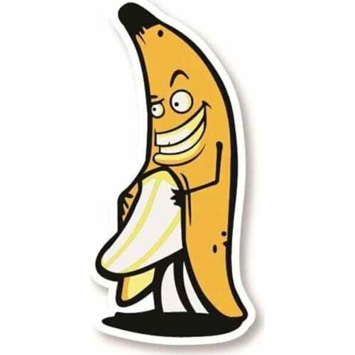 SZWL Cartoon Naughty Banana Funny Car Stickers Waterproof Sunscreen Anime Decals Vinyl for JDM Helmet Motorcycle Decal,13cm*6cm