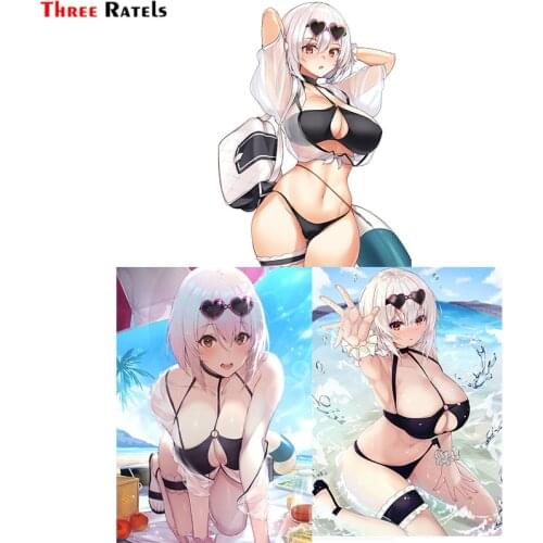 Three Ratels F460 Sirius Azur Lane Cleavage Dress Car Accessories Auto Vinyl Film Anime Motorcycle Wrap Sunscreen Pvc Decal