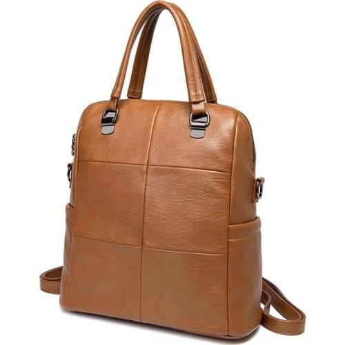 Female Backpacks leather Women Rucksack Large Capacity School College Bags Anti-theft Travel Backpack big Shoulder Bags C1724