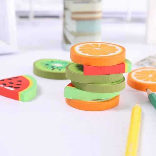 1 Pcs Cute fruit shape cartoon Rubber Pencil Eraser Students Stationery School Supplies Material Escolar Erasers For Kids