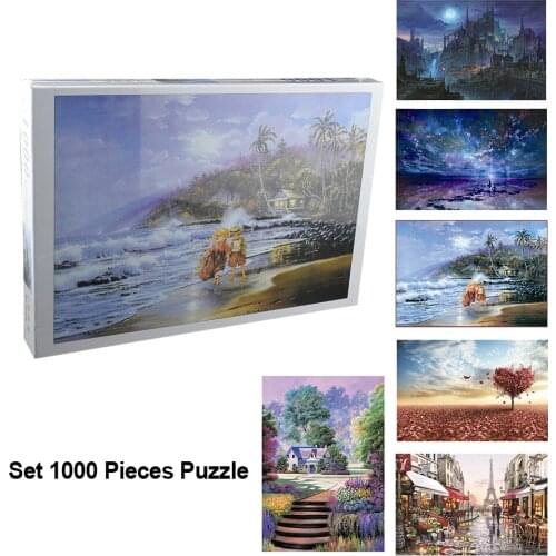 1000 Pieces Wood Jigsaw Puzzles Educational Toys Assembling Picture Landscape Puzzles Toys For KidsAdults Birthday Gift Vividly