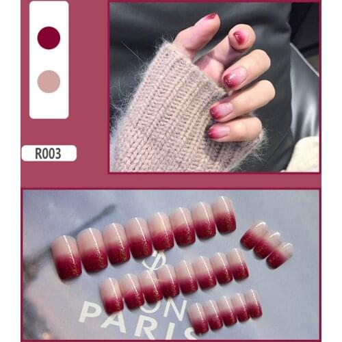 24 Sheets Nail Art Sticker with 1pc nail glue false nail wearable manicure patch Watercolor Water Transfer Decals DIY Nail TSLM1