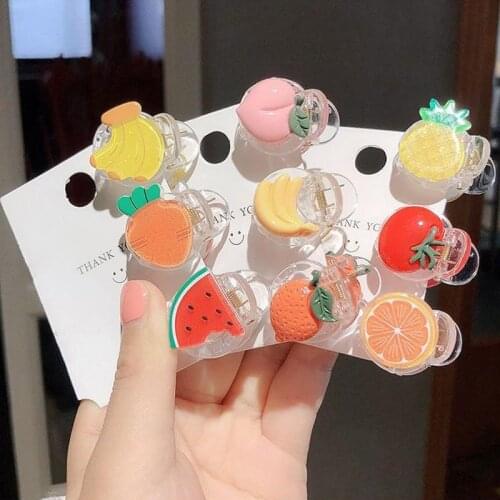 Acrylic Fruit Vegetable Mini Hair Claws Cartoon Banana Carrot Hair Clips Cute Women Girls Hairpins Headwear Hair Accessories