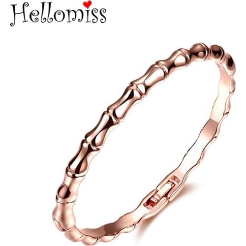 Bamboo Bangle Bracelets for Women Silver/Rose Gold Color Adjustable Cuff Bangles Fashion Jewelry Gift for Girl Pulseira Feminina