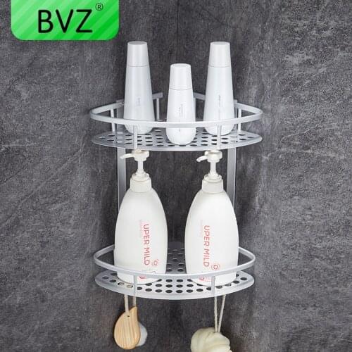 BVZ Bathroom shelves Space Aluminum kitchen Shelf Shower Shampoo Soap Cosmetic Corner shelf Bathroom Accessories