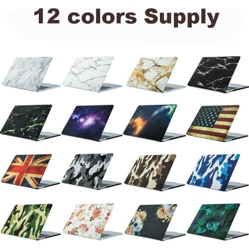 Customized Custom made Hard Case For Macbook Air 11 12 13 Pro 13 15 Retina Bag Touch Bar Matte Draw Print Marble Cover DIY Shell