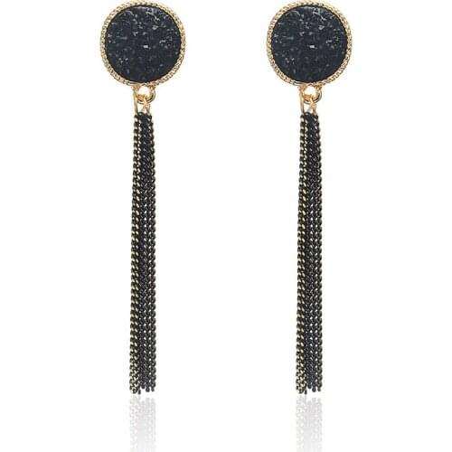 Bohemian Style Long Style Tasseled Drop Earrings Temperament Metal Easy Matching Earrings Fashion Earrings Wedding Gifts