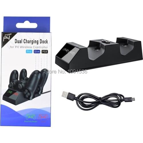 Dual Micro Magnetic USB Charging for Sony Playstation 4 / PS4 Pro Holder Dock Station Charger Cable Gamepad Joypad Controller