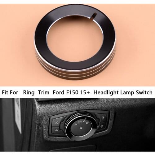 Headlight Lamp Switch Ring Button Circle Adjust Knob Cover Trim Aluminium Alloy fit for Ford F150 2015 2016 2017