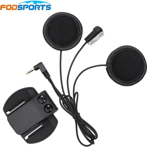 V6 Headphone,Soft Earphone+Microphone+Clip Work for V6 V4 Motorcycle Helmet Bluetooth Intercom Moto bt Interphone Headset