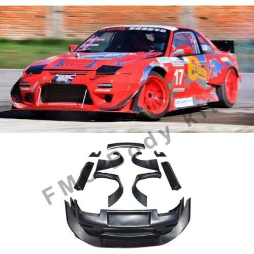 Car body kit Front rear bumper lip Splitter diffuser side skirts apron Front air knife for Nissan fiberglass style