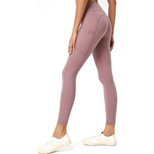 Workout Leggings For Women High Waist With Pockets Nylon Sport Tights Fitness Yoga Pants Female Athletic Leggings Running Pants